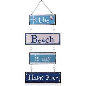 Ibenzoa® Charmant Metalen Vintage Strandbord Met Decoratieve Zeester Voor Muurdecoratie En Zomerse Sfeer