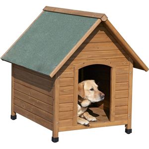 Luxe Hondenhok Buiten en Binnen - Kattenhuis voor Buiten - Hout - Hondenbench Grote Honden - 85x73x80cm - Hout met Groen