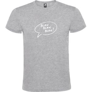 Grijs T-shirt ‘Blah Blah Blah!’ Wit Maat XXL
