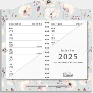 Hobbit-Kalender 2-weeks-Klaproos Wit-30x30 cm-2025