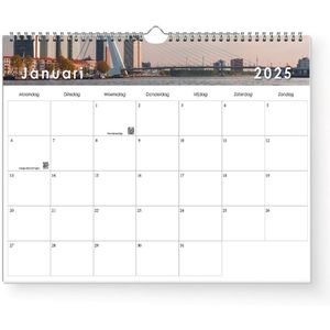 Rotterdam Kalender 2025 - 32x22.5cm - 6 vellen 200 gms papier - Spiraalgebonden