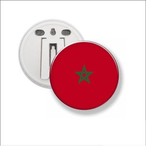 Button Met Clip 58 MM - Vlag Marokko