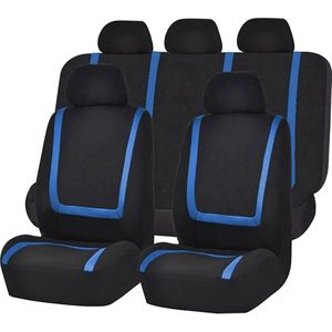 9 stuks klassieke autostoelhoezen, stoelhoezen, autohoes, autostoelhoezen, complete set, ideale pasvorm en perfecte bescherming voor autostoelen, blauw