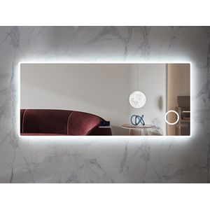 Mawialux LED Badkamerspiegel - Dimbaar - 200x70cm - Rechthoek - Verwarming - Digitale Klok - Vergroot spiegel - Bluetooth - Myla