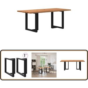 vidaXL Eettafel 200x90x74 cm Massief Eikenhout Eettafel - Eettafels - Eetkamertafel - Keukentafel