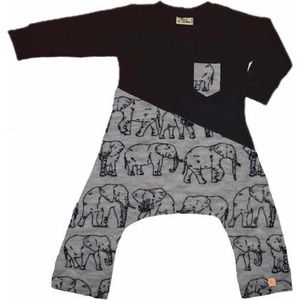 Onesie geschikt voor Pavlik, gipsbroek en Broek geschikt voor Pavlik, gipsbroek en spreidbroek Olifanten grijs