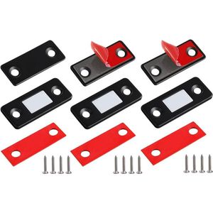 TLVX Magneetsnapper / Platte magneten / 3 sets / Zinaps / Magneet / Deurmagneet / Zelfklevende Deurmagneten / Magneet kastdeur / Kastdeuren magneet / Kabinet Magnetisch Ultra Dun / Zwarte magneet / Magnetische Sluitingsdeur / Lade Magneet Sluiting