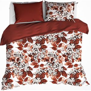 De Witte Lietaer Dekbedovertrek Katoen Flanel Mimulus - Lits Jumeaux - 240 x 220 cm - Rood