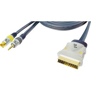 Premium S-VHS en 3,5mm Jack (m) - Scart (m) kabel - 3 meter