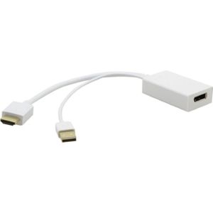 Cablexpert HDMI 1.4 naar DisplayPort 1.2 actieve adapter (4K 30 Hz) / wit - 0,15 meter