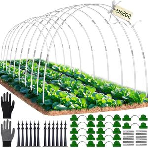 Broeibanden folietunnel glasvezelbanden voor verhoogde bloembedden plantentunnels - Set van tunnelbogen en broeikashoeps