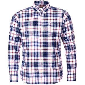 Barbour Overhemd Heren - Geruit Blauw Wit - Thorpe Tailored Shirt - Lange Mouw - XXL