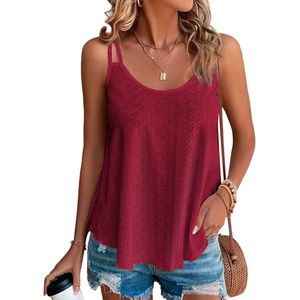 Tanktop dames zomer top sexy mouwloos T-shirt nieuw spaghetti cami bovenstuk zomermode shirt ronde hals blouses basic tops