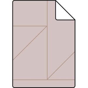 Proefstaal Origin Wallcoverings behang grafische lijnen oudroze en goud - 26,5 x 21 cm - 347721-S