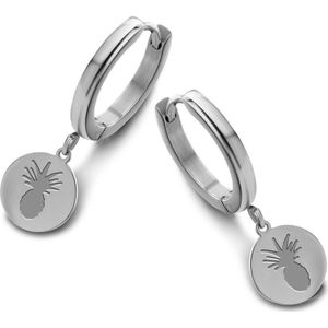 CO88 Collection Sense 8CE 70089 Stalen Oorringen - 16 mm - Ananas - Zilverkleurig