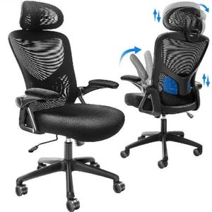 Fluux® Ergonomische kantoorstoel met schuifzitting - kantoor stoel - gaaszitting - verstelbare lendensteunhoek