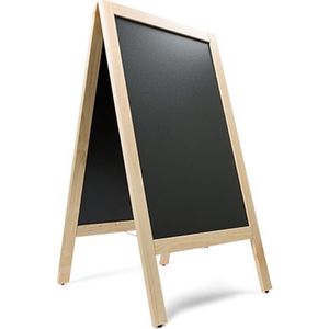 Krijtstoepbord Maple 75 x 135 cm dennenhouten omlijsting - dubbelzijdig reclamebord