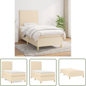 vidaXL Boxspring Crème 80x200 cm met Matras Boxspringbed - Boxspring - Tweepersoonsbed - Bed Frame - Pocketed Spring Mattress