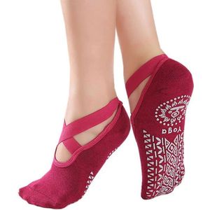 Topsocks Yoga ballerina antislip sokken - raspberry- maat 36-41