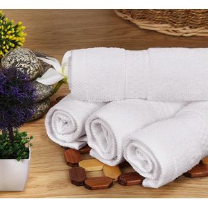 8-Delige Handdoekset - 2 badhanddoeken, 2 handdoeken en 4 Washandjes Katoen Hotelkwaliteit Superzacht en Zeer Absorberend (wit).