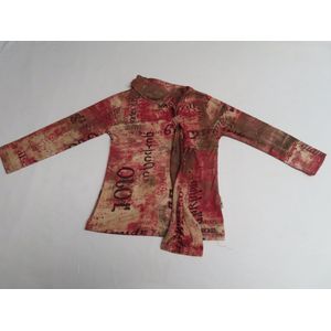 Tshirt lange mouw - Meisje - Speciale kraag - Beige / roze - 2 jaar 92