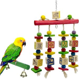 Speelgoed voor papegaaien, speelgoed voor vogels, kauwspeelgoed voor kleine papegaaien, golfkieten, nimfensieten, vinken, ara's, liefdesvogels