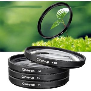 4x 72mm Close up Filter Macro +1+2+4+10 camera lens filter