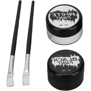 Inovra Plus - Halloween Cosplay SFX Make-up Set Zwart + Wit Gezicht Lichaam Verf Speciale Effecten Kit Ververs je Look Gezicht Schilderen Kits voor Volwassenen Volledige Dekking Make-up Kit SFX Make-up