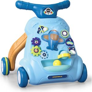 Cabino 2 in 1 Baby Walker / Loopwagen - Educatief Baby Speelgoed - Licht & Geluidseffecten (9 tot 36 Maanden) - Blauw