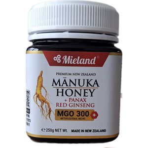 Manuka honing Mieland MGO 300+ met Rode Panax Ginseng, 250gram