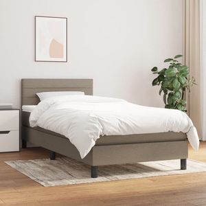 The Living Store Boxspringbed - Luxe - 80 x 200 cm - Taupe - Pocketvering matras