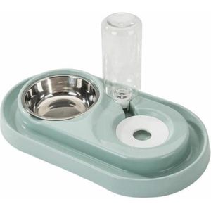 Groene- Voerbak- Kleine Honden- Katten- Automatische- Water- Dispenser- Inclusief waterfles
