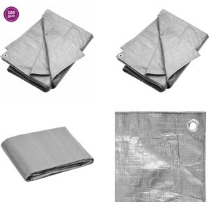 vidaXL Dekzeil 180 g/m² 4x6 m HDPE grijs - Dekzeil - Dekzeilen - Tarp - Grondzeil
