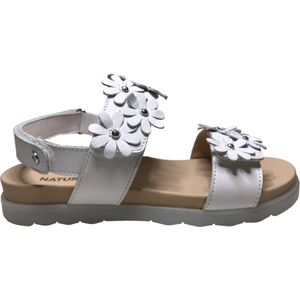 Naturino - Corintia - Mt 37 - velcro's bloemen lederen sandalen - wit