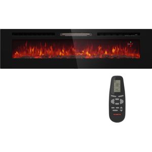 Klarstein Deco Haard Met LED-Vlammen - Elektrische haard met verwarming en haardvuur - 1800W - Elektrische haard elektrisch met afstandsbediening - Timer & regelbare thermostaat - Zwart