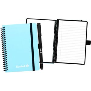 Bambook Colourful uitwisbaar notitieboek - Blauw - A6 - Blanco & lined - Duurzaam, herbruikbaar whiteboard schrift - Met 1 gratis stift