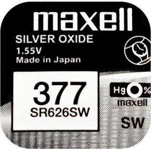 MAXELL 377 - SR626SW - zilveroxide knoopcel horlogebatterij 3 (drie) stuks