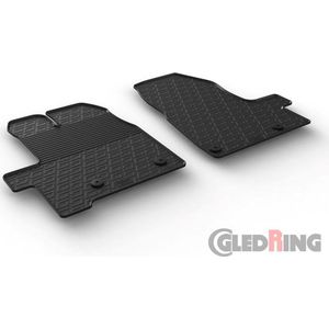 Gledring Rubbermatten passend voor Ford Tourneo Custom 9/2012- & FL 2018- (Handgeschakeld) (G profiel 2-delig + montageclips)