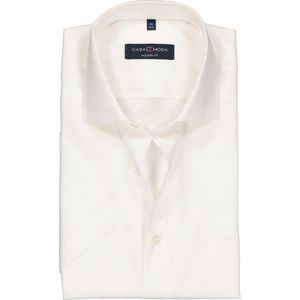 CASA MODA modern fit overhemd - korte mouw - beige / off-white - Strijkvriendelijk - Boordmaat: 42