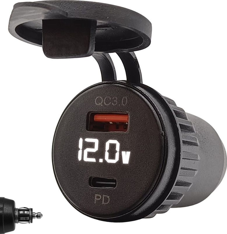 ProRide USB Lader Motor - Din Hella - PD/QC3.0 - 12V/24V - Motor USB C lader 2 poorten