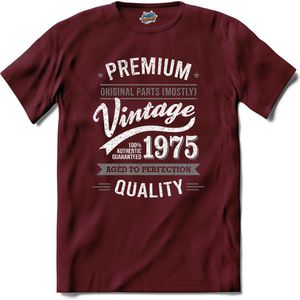 Vintage Legend Sinds 1975 - verjaardag en feest cadeau - Kado tip - T-Shirt - Unisex - Burgundy - Maat XXL