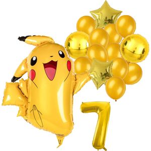 Pokemon ballon set - 62x78cm - Folie Ballon - Pokemon - Pikachu - Themafeest - 7 jaar - Verjaardag - Ballonnen - Versiering - Helium ballon