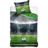 Carbotex Dekbedovertrek Football 200 X 140 Cm Katoen Groen