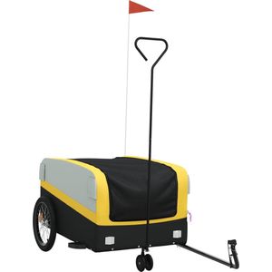 vidaXL - Fietstrailer - 45 - kg - ijzer - zwart - en - geel