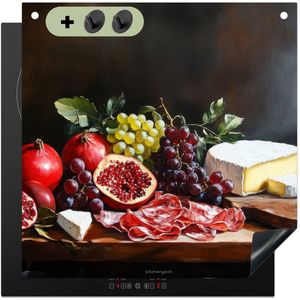 KitchenYeah® Inductie beschermer 78x78 cm - Borrelplank - Stilleven - Vintage - Kookplaataccessoires - Afdekplaat voor kookplaat & Spatscherm achterwand - Inductiebeschermer - Inductiemat - Inductieplaat mat - Keuken decoratie