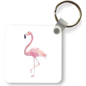 Sleutelhanger - Uitdeelcadeautjes - Flamingo - Veren - Roze - Plastic