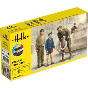 1:35 Heller 35323 French Tank Crew - Figuren - Starter Kit Plastic Modelbouwpakket