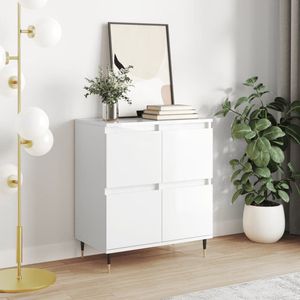 The Living Store Dressoir - Trendy - Opbergkast - Afmetingen- 60 x 35 x 70 cm - Hoogglans wit