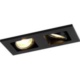 QAZQA qure - Moderne Inbouwspot - 2 lichts - L 19 cm - Zwart - Woonkamer | Slaapkamer | Keuken