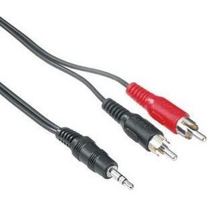 Hama 2 RCA Plugs - 3.5 mm Stereo Jack Plug, 2 m audio kabel Zwart
